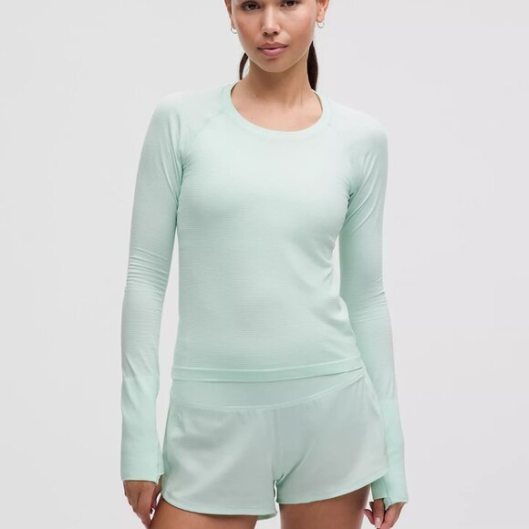 lululemon Swiftly Tech Long-Sleeve Shirt 2.0 Waist Length Sea Mist - Picture 1 of 3